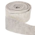 Filzband zweifarbig Weiß/Grau aus 100% Wolle 7,5cm 5m | Floristik24.de