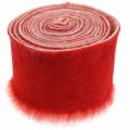 Floristik24 Filzband Deko zweifarbig Rot, Weiß Topfband Weihnachten 15cm×4m