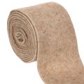 Floristik24 Wollfilz Filzband zweifarbig als Meterware für kreative Projekte Braun/Weiß 15cmx5m