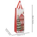 Geschenktasche Flasche Weihnachten Haus und Tannenbaum 36cm 2St | Floristik24.de