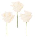 Floristik24 Künstliche Rose cremefarbig 10 cm Blüte auf Stiel 100St