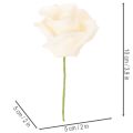 Künstliche Rose cremefarbig 10 cm Blüte auf Stiel 100St | Floristik24.de