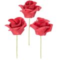 Floristik24 Kunstblume Rose rot mit Stiel 5cm 100St