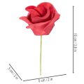 Kunstblume Rose rot mit Stiel 5cm 100St | Floristik24.de