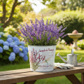 Übertopf Metall Lavendel Blumentopf klein Ø18cm H15,5cm | Floristik24.de