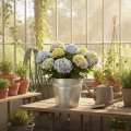Blumentopf mit Griffen Metall