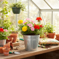 Blumentopf mit Griffen Metall Deko Eimer Ø16cm H15cm | Floristik24.de