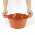 Deko Schale mit Griffen Metall Orangebraun Ø29cm H14,5cm | Floristik24.de