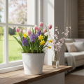 Übertopf Metall Blumenübertopf Pastell Weiß Ø16cm H14cm | Floristik24.de