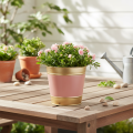 Pflanzkübel Blumentopf Metall Übertopf Ø13cm H12cm 4St | Floristik24.de