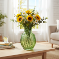 Vase aus Glas mit geprägtem Tulpendesign für Raumgestaltung 22,5cm | Floristik24.de