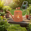 Metall Deko Gießkannen Orange Pusteblume Teelichthalter 12cm 2St | Floristik24.de