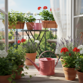 Metall Deko Gießkanne Rosa Blumentopf 1,25l Innen Außen Balkon | Floristik24.de