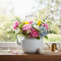 Deko-Teekessel Metall Vintage Look für Blumenarrangements | Floristik24.de