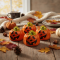 Deko Kürbis Keramik Dekorationsfigur für Herbst und Halloween 8cm | Floristik24.de