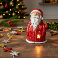 Nikolaus Dekofigur als Teelichthalter mit Sternen Tischdekoration 15cm | Floristik24.de