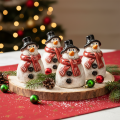 Schneemann Figur mit rotem Schal Weihnachtsdekoration 10cm | Floristik24.de