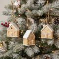 Lebkuchenhaus Keramik Hängedeko winterliche Weihnachtsdekoration 6cm 3St | Floristik24.de