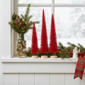 Deko Tannenbaum schmal Künstlicher Weihnachtsbaum auf Holzsockel 40cm 3St | Floristik24.de