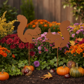 Gartenstecker Eichhörnchen Rost Dekostecker für Beet und Blumentopf 52cm 2St | Floristik24.de