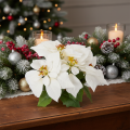 Kunstblume Weihnachtsstern weiß Große Blüte Dekopflanze 40cm | Floristik24.de
