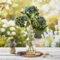 Kunstblume Hortensie blau grün dekorativer Einzelstiel 53cm | Floristik24.de