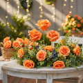 Künstliche Rose orange 5cm Blüte einzeln 100St | Floristik24.de