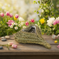Pflanzherz aus Naturmaterial für Floristik mit Folie 25cm | Floristik24.de