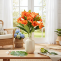 Kunstblume Alstroemeria Orange künstlicher Blumenstrauß Dekoration 75cm 3St | Floristik24.de
