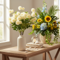 Kunstblume Chrysantheme cremeweißer Bund Dekozweig groß 56cm 4St | Floristik24.de