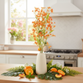 Kunstblume Orchideenzweig Orange filigran Raumdeko 110cm 3St | Floristik24.de