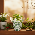 Übertopf mit Kleeblatt Motiv Papier Deko Neujahr 12cm 12St | Floristik24.de