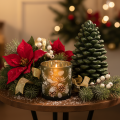 Glas Windlicht mit winterlichem Tannenzweig 8cm 2St | Floristik24.de