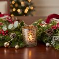 Windlicht Glas Leopardenmuster zweifarbig 8cm | Floristik24.de