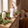Engel Figur sitzend Weihnachtsdeko Holz Metall Weiß H12cm | Floristik24.de