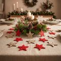 Weihnachtssterne zum Streuen Rot, Natur Holz 4cm 72 St | Floristik24.de