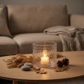 Windlicht Glas, Teelichthalter Glas, Kerzenglas Ø11,5cm H9,5cm | Floristik24.de