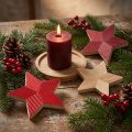 Sterne Holz Weihnachtssterne geriffelt Rot Natur 11cm 3 St | Floristik24.de