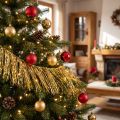 Lametta Gold Hellgold Baumbehang Weihnachten L50cm | Floristik24.de