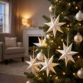 Papierstern Weihnachtsanhänger Weiß 10cm 8er Set Deko | Floristik24.de