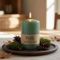 PURE Stumpenkerze Grün Smaragd Wenzel Kerzen 90/60mm | Floristik24.de
