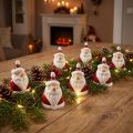 Keramik Weihnachtsmann Figur, Rot-Weiß, 6,4cm – Festliche Weihnachtsdeko – 6 St | Floristik24.de