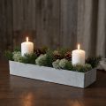 Dekoschale eckig Grau 32cm x 10,5cm H5cm | Floristik24.de