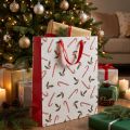 Papiertasche Geschenktüte Zuckerstangen 26×10×32cm 2St | Floristik24.de