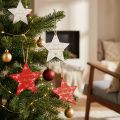 Holzsterne Weiß Rot Frohe Weihnachten Ø10,5cm 12St | Floristik24.de