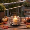Gartenlaterne mit Henkel Schwarz Windlicht Glas Ø17cm H15cm | Floristik24.de