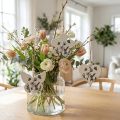 Dekohänger Herz Blume Schmetterling Weiß Natur 9cm 3St | Floristik24.de