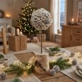 Holzdeko Baum Winterdeko Birke Eicheln Zapfen Weiß H40cm | Floristik24.de