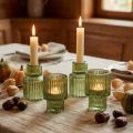 Stabkerzenhalter Glas Teelichthalter Grün H8cm 4 St | Floristik24.de
