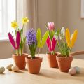Hasenohren Beflockte Osterdeko am Stab als stimmungsvolle Blumenstecker 31cm 4St | Floristik24.de